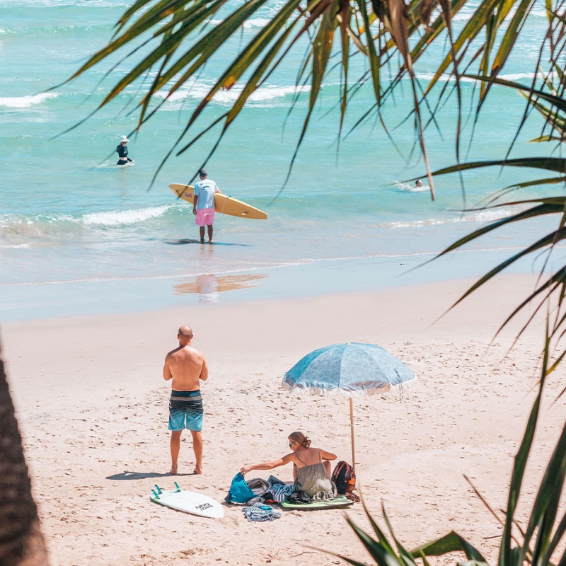 people on little cove beach