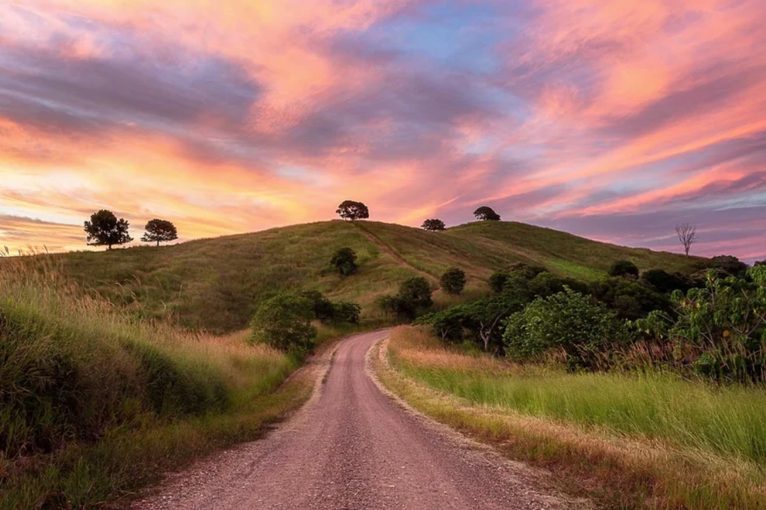 noosa hinterland at sunset